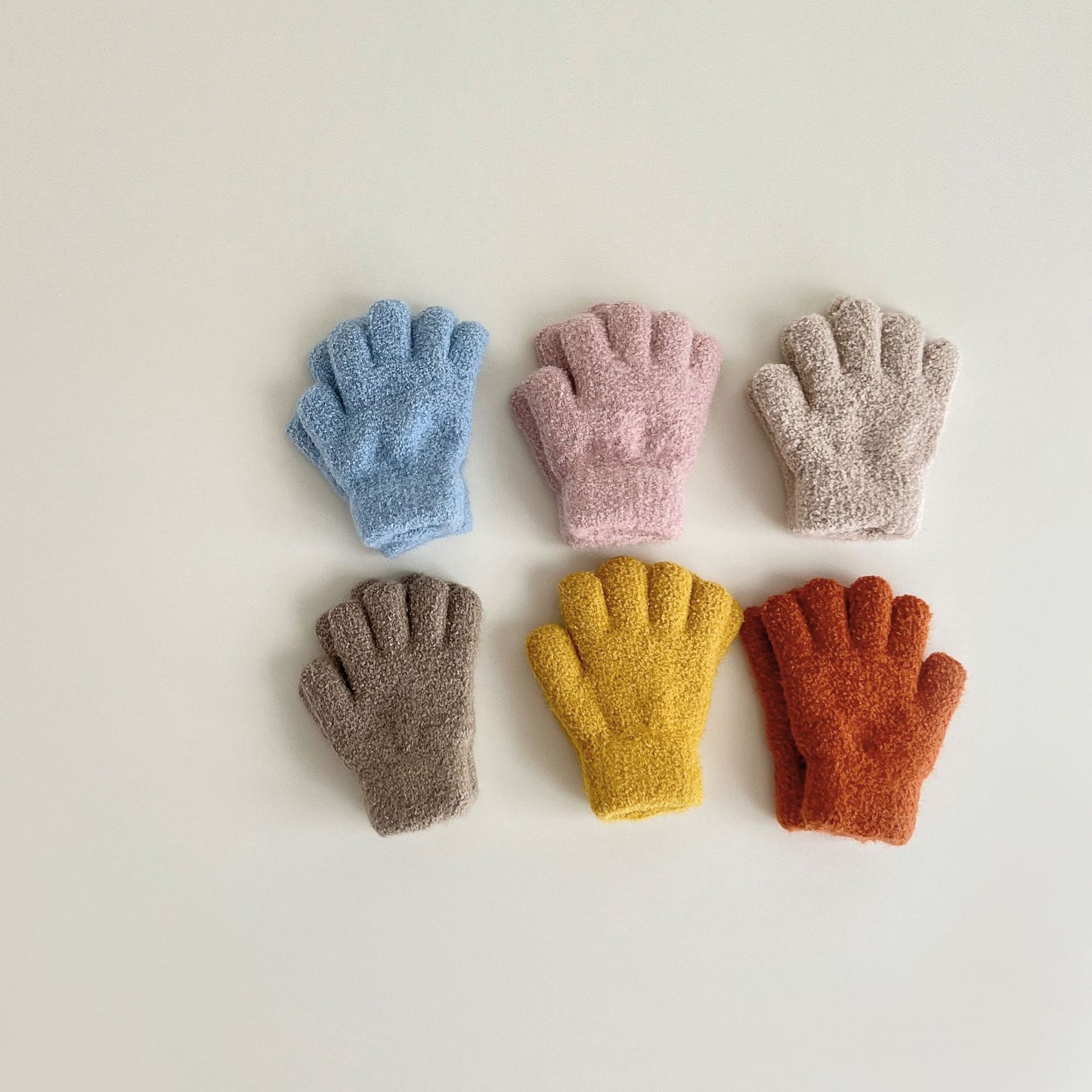 Colored open fingered children's gloves